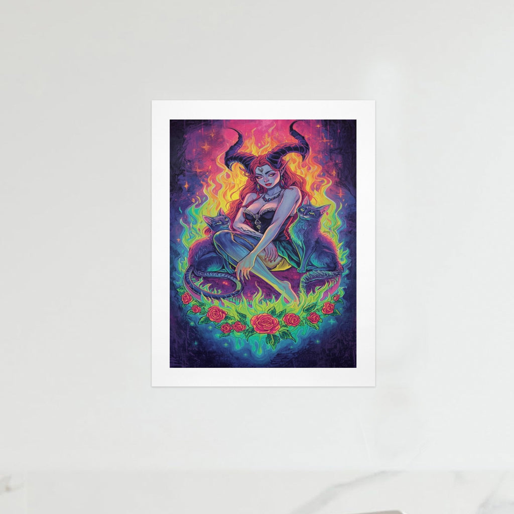 Dark Fantasy Dragon Witch Goddess Art Print Decor 3