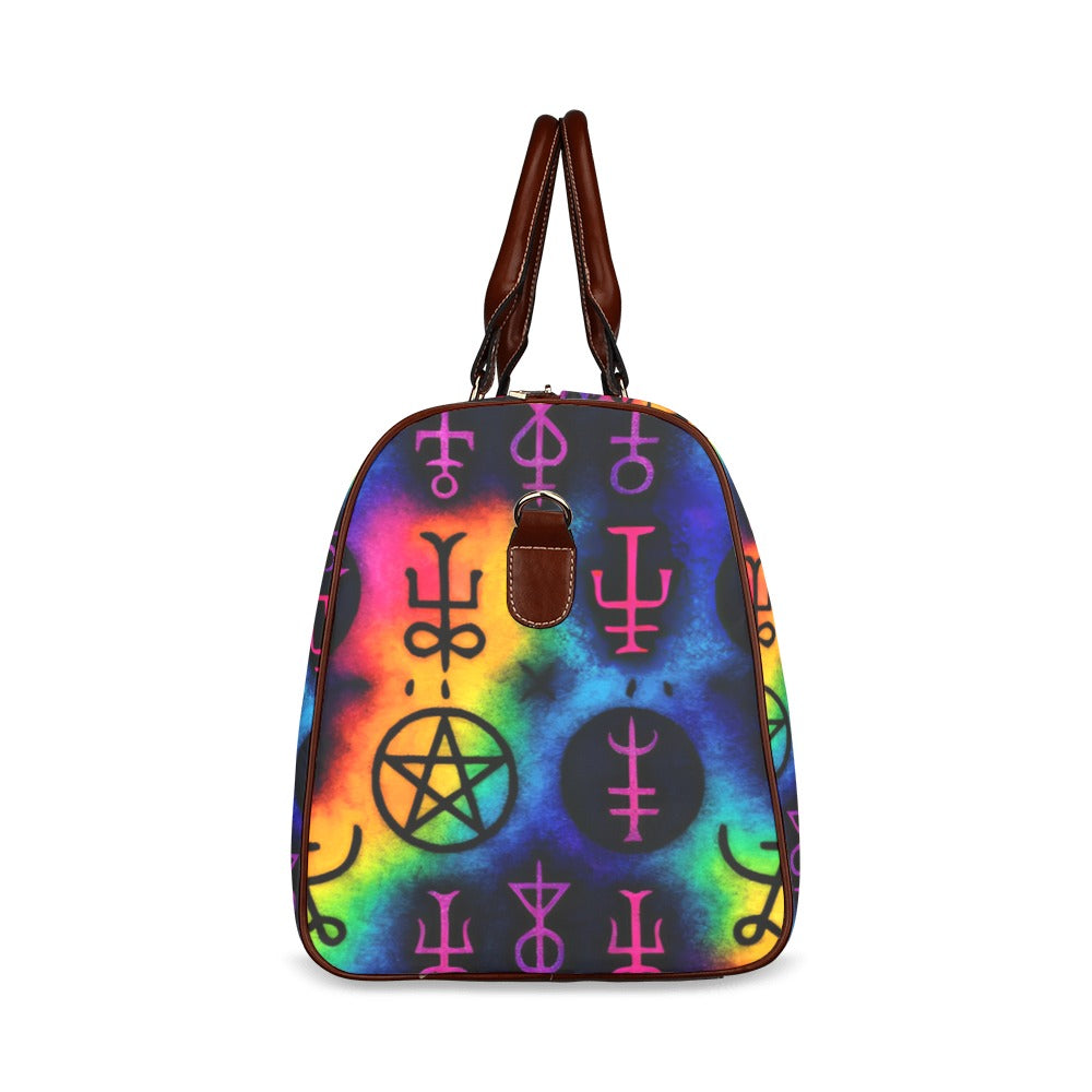 Rainbow Witch Runes and Sigil Gothic Women's Fashion Waterproof Travel Bag Large 2