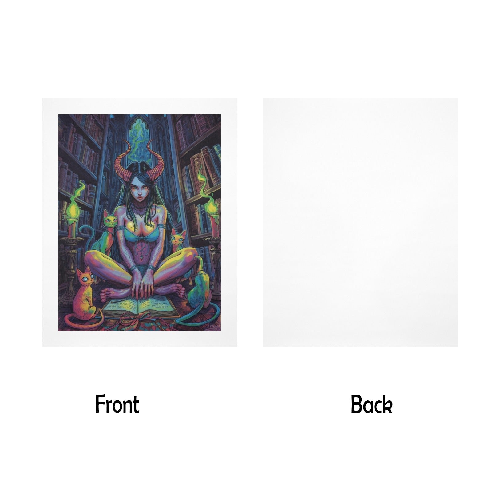 Dark Fantasy Witch Library Art Print 2