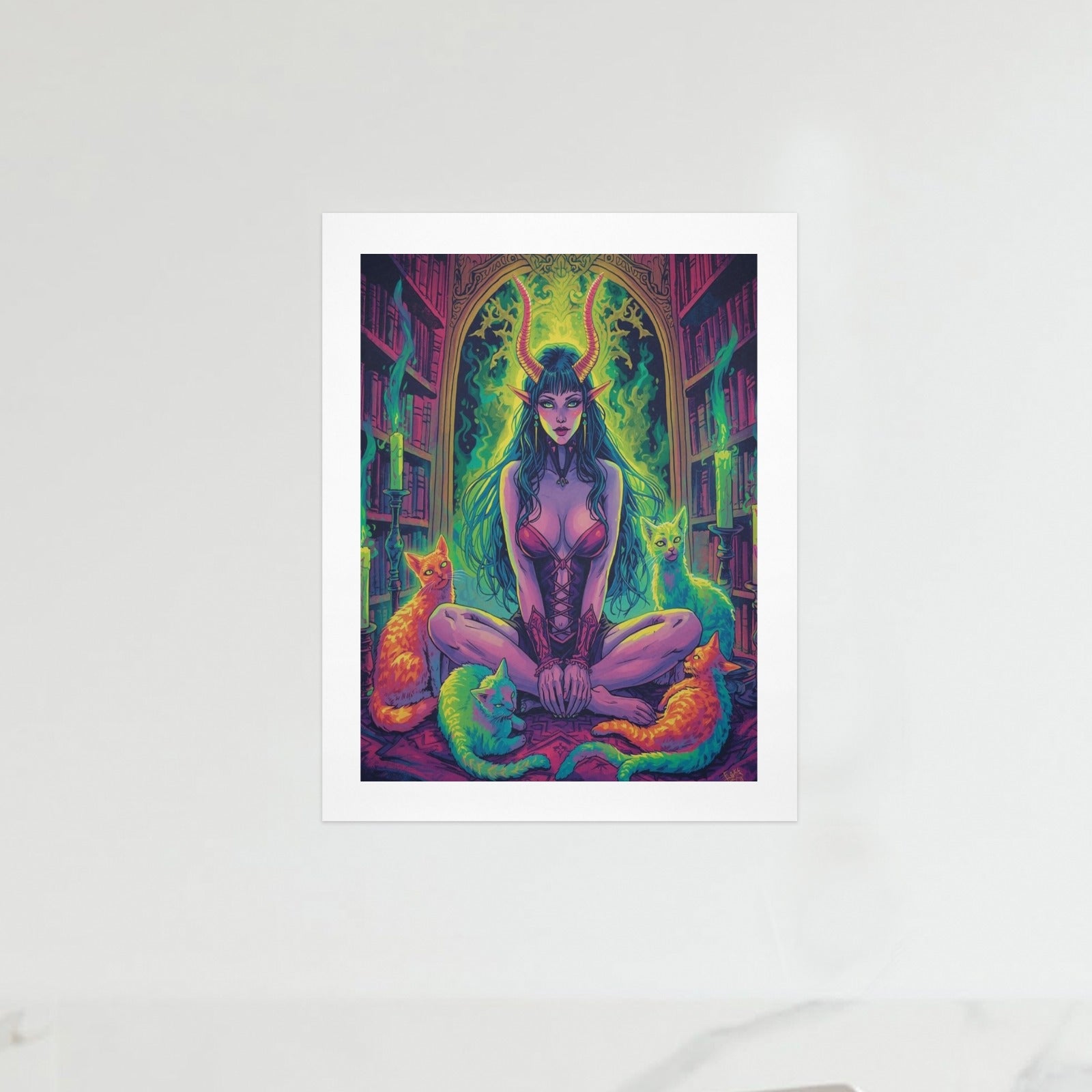 Dark Fantasy Witch Library Art Print 8