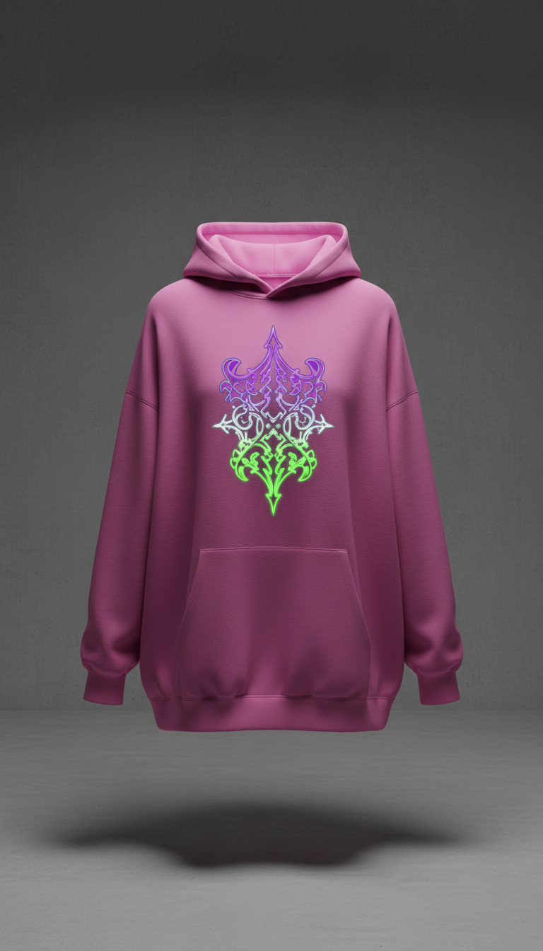 Oversized Hoodie with Neon Sigil