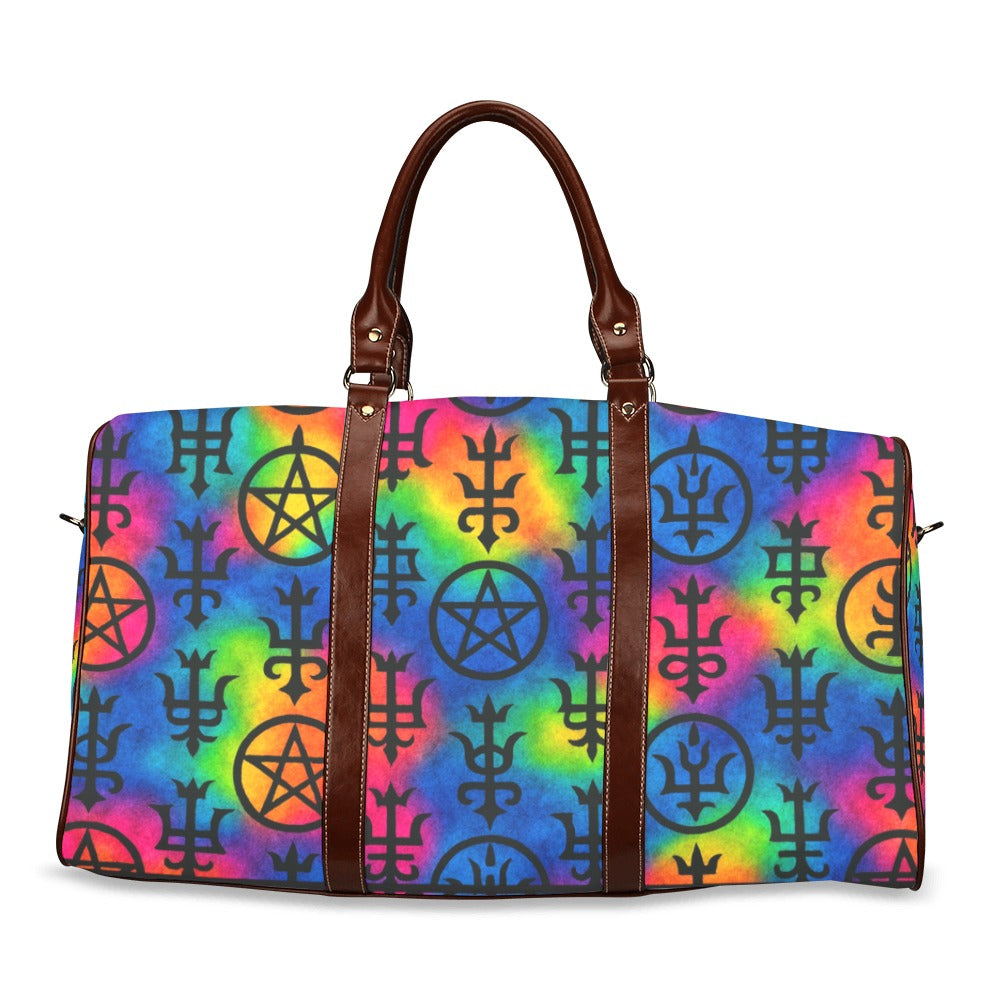 Rainbow Witches Sigil and Rune Gothic Women's Fashion Waterproof Travel Bag Large