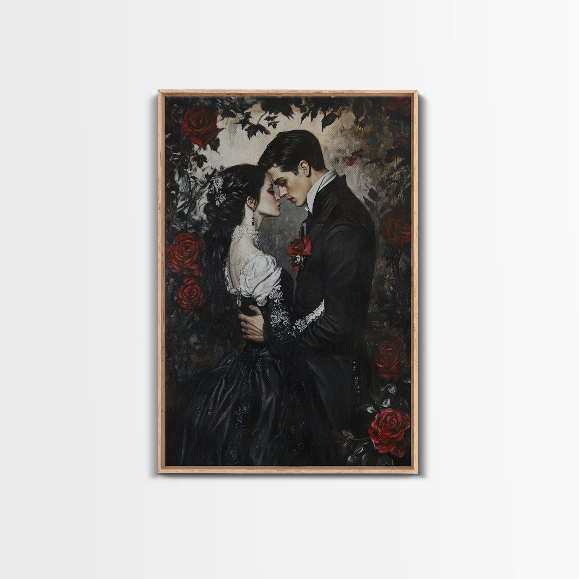 Dark Romance Gothic Painting Print | Victorian Wall Art | Halloween Decor