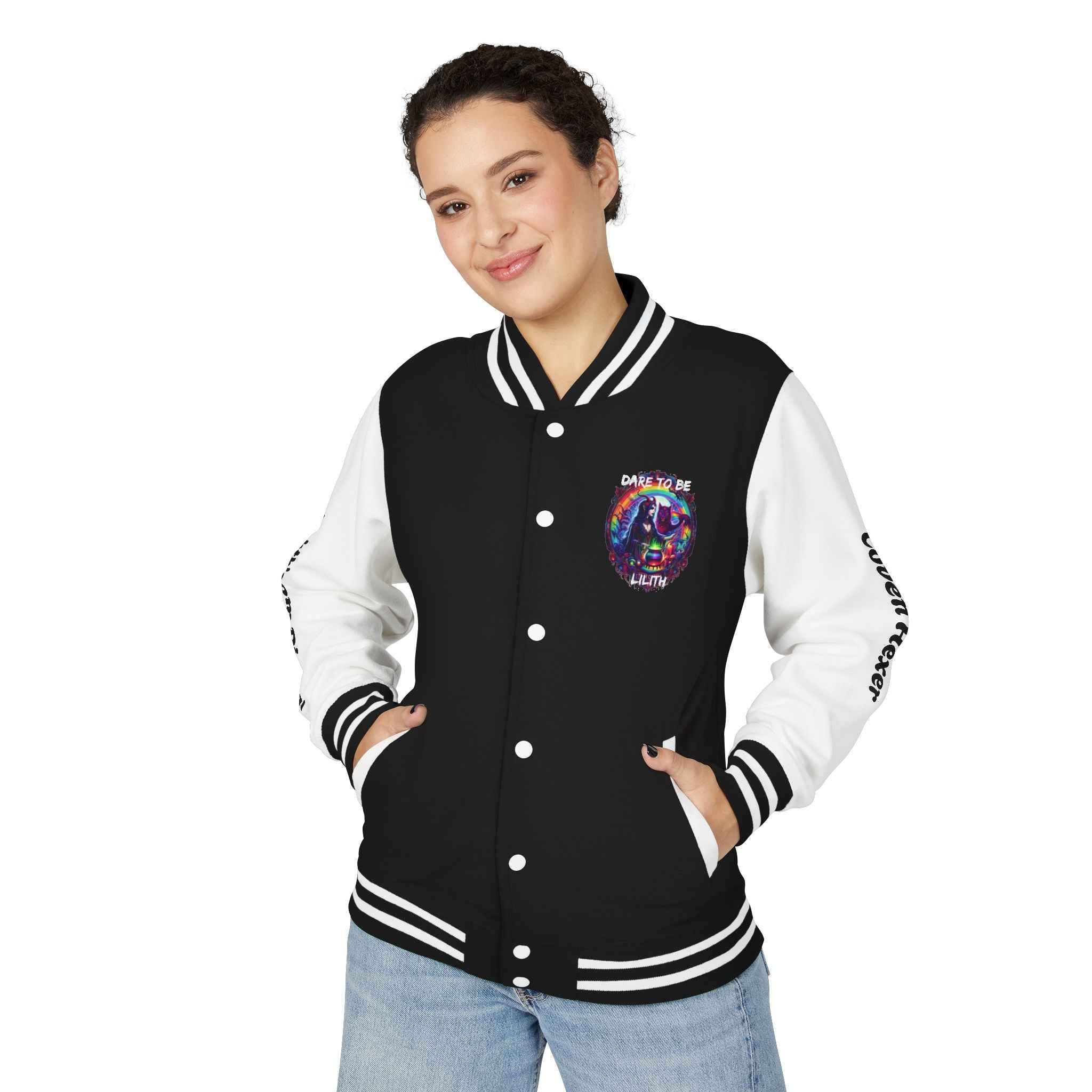 Lilith Witch Core Night Bloom Letterman Jacket — Coven Hexer Jock Jacket