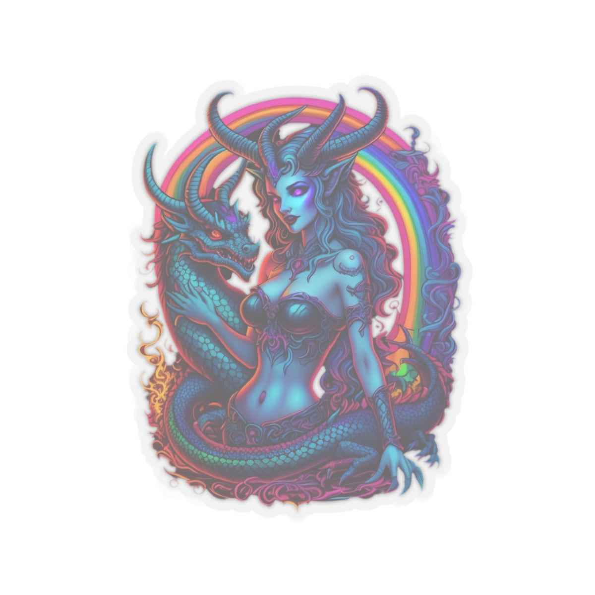 Gothic Stickers, Witchy Occult Rainbow Goddess Lilith Decal, Laptop Accessories, Magical Journal Decoration, Unique Art Supplies, Boho Phone