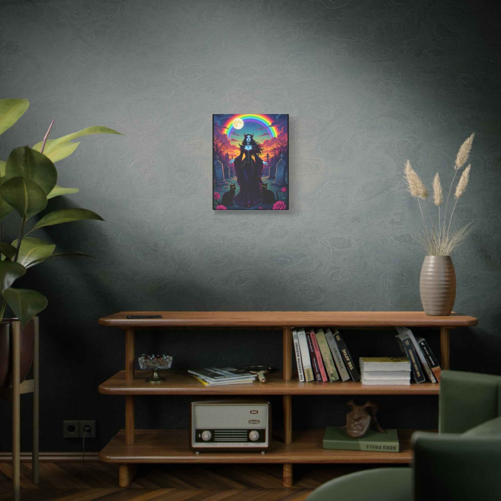 Gothic Witch Goddess Rainbow Night Matte Canvas