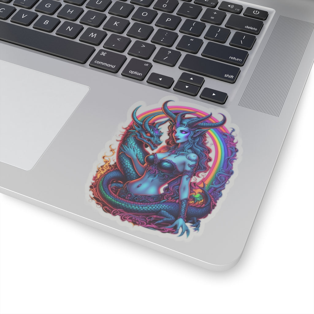 Gothic Stickers, Witchy Occult Rainbow Goddess Lilith Decal, Laptop Accessories, Magical Journal Decoration, Unique Art Supplies, Boho Phone