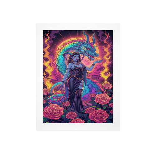 Dark Fantasy Dragon Witch Goddess Art Print Decor 7