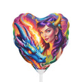 6" Heart Balloon — Fantasy Dragon & Sorceress Foil Balloon