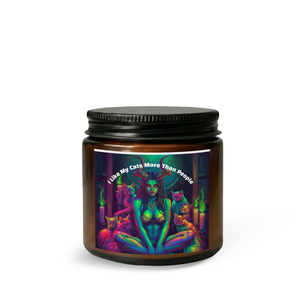 Witchy Candle Kit — “I Like My Cat More Than People” Candle Set with Matches & Wick Trimmer - Night Bloom Digital Empire Studios
