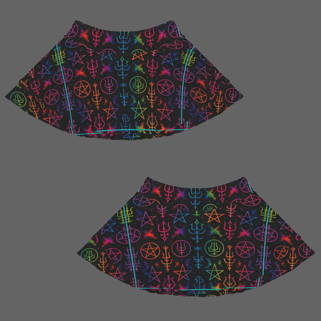 Gothic Rainbow Witches Sigil Fasion Sports Skort