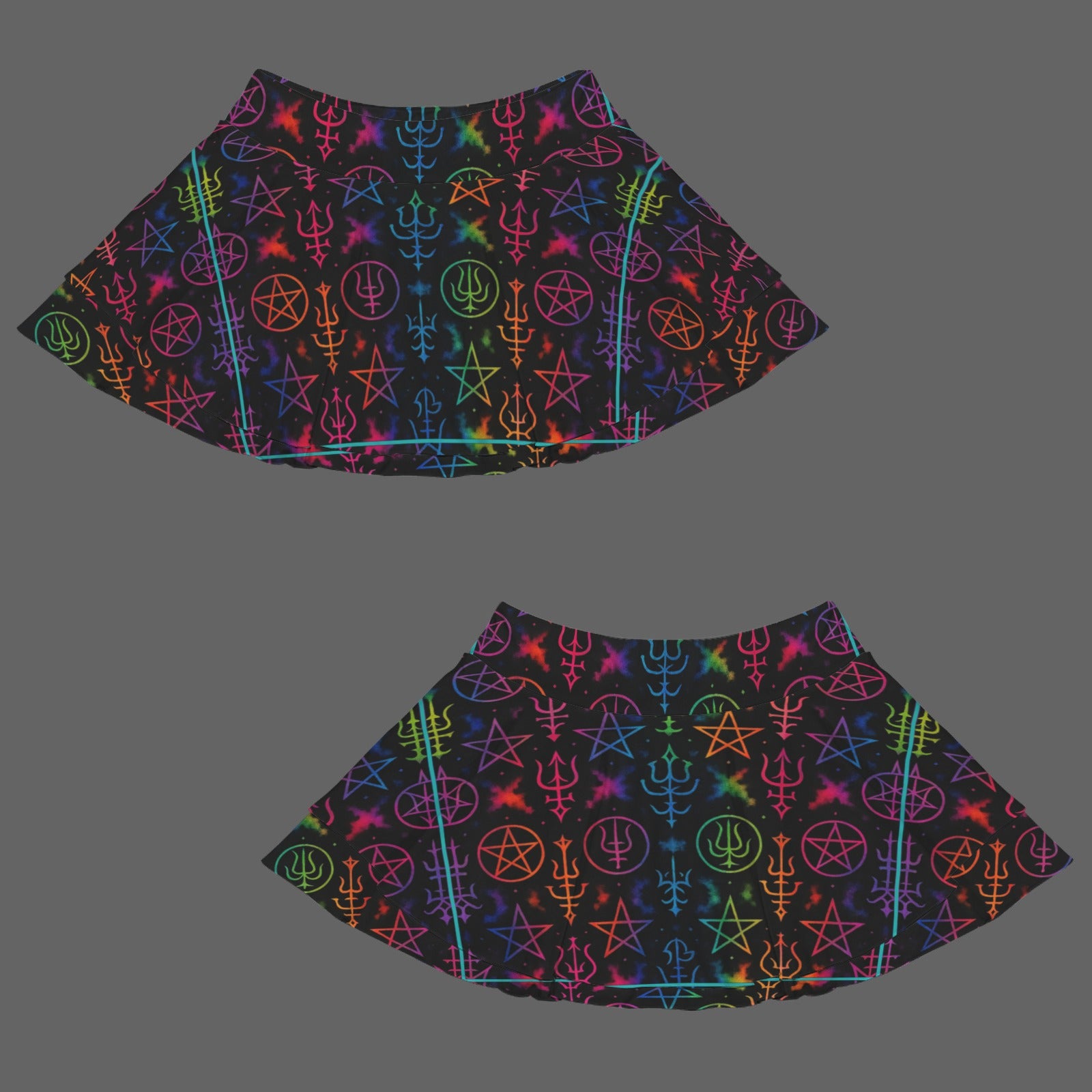 Gothic Rainbow Witches Sigil Fasion Sports Skort