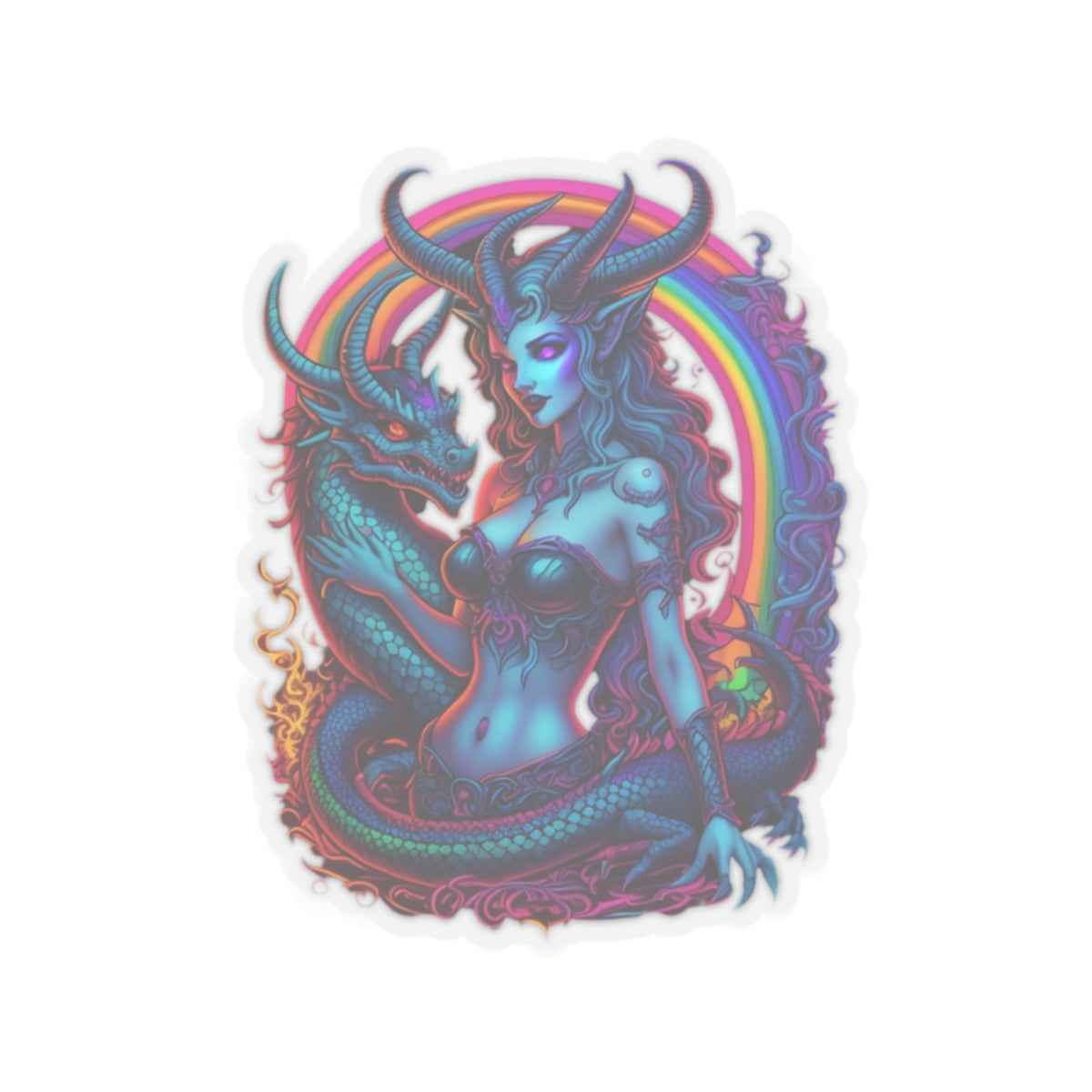 Gothic Stickers, Witchy Occult Rainbow Goddess Lilith Decal, Laptop Accessories, Magical Journal Decoration, Unique Art Supplies, Boho Phone