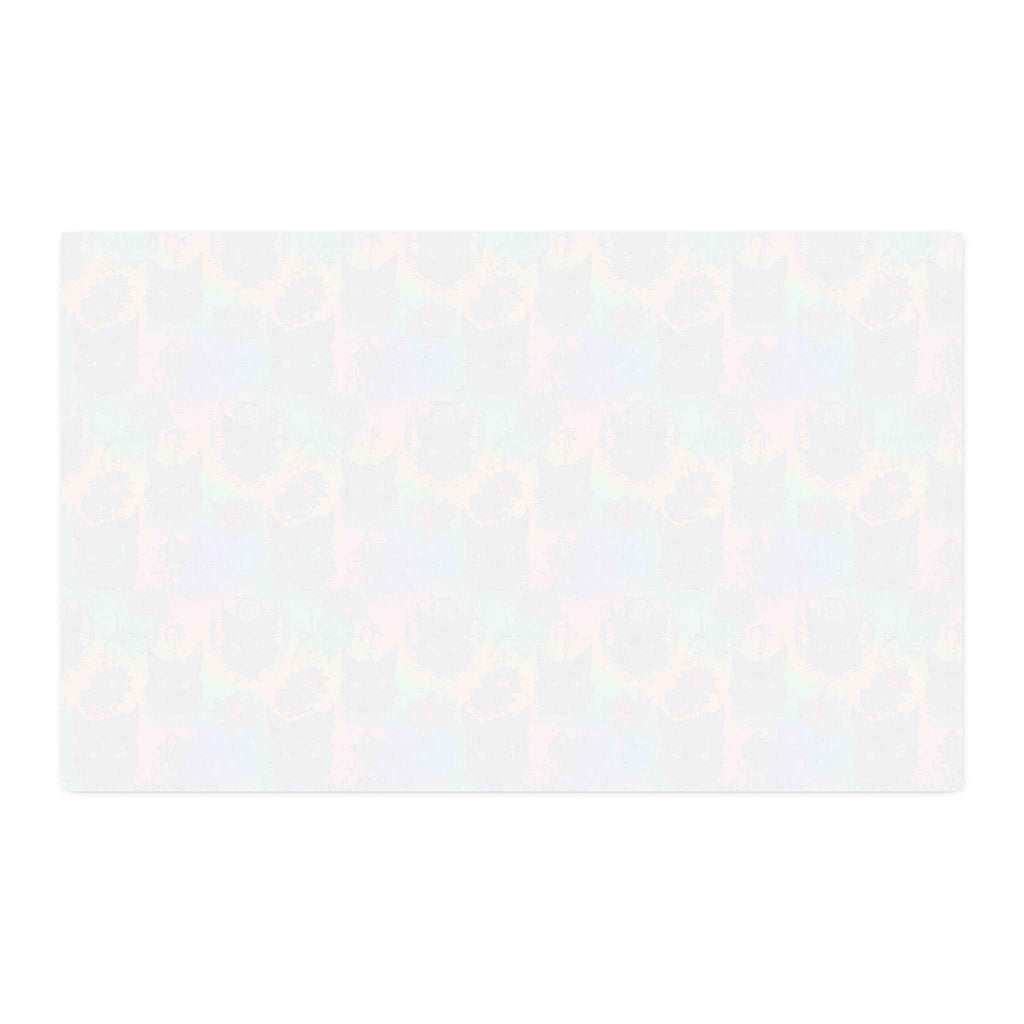 Faux Linen Fabric by the Yard — Neon Watercolor Black Cat Pattern