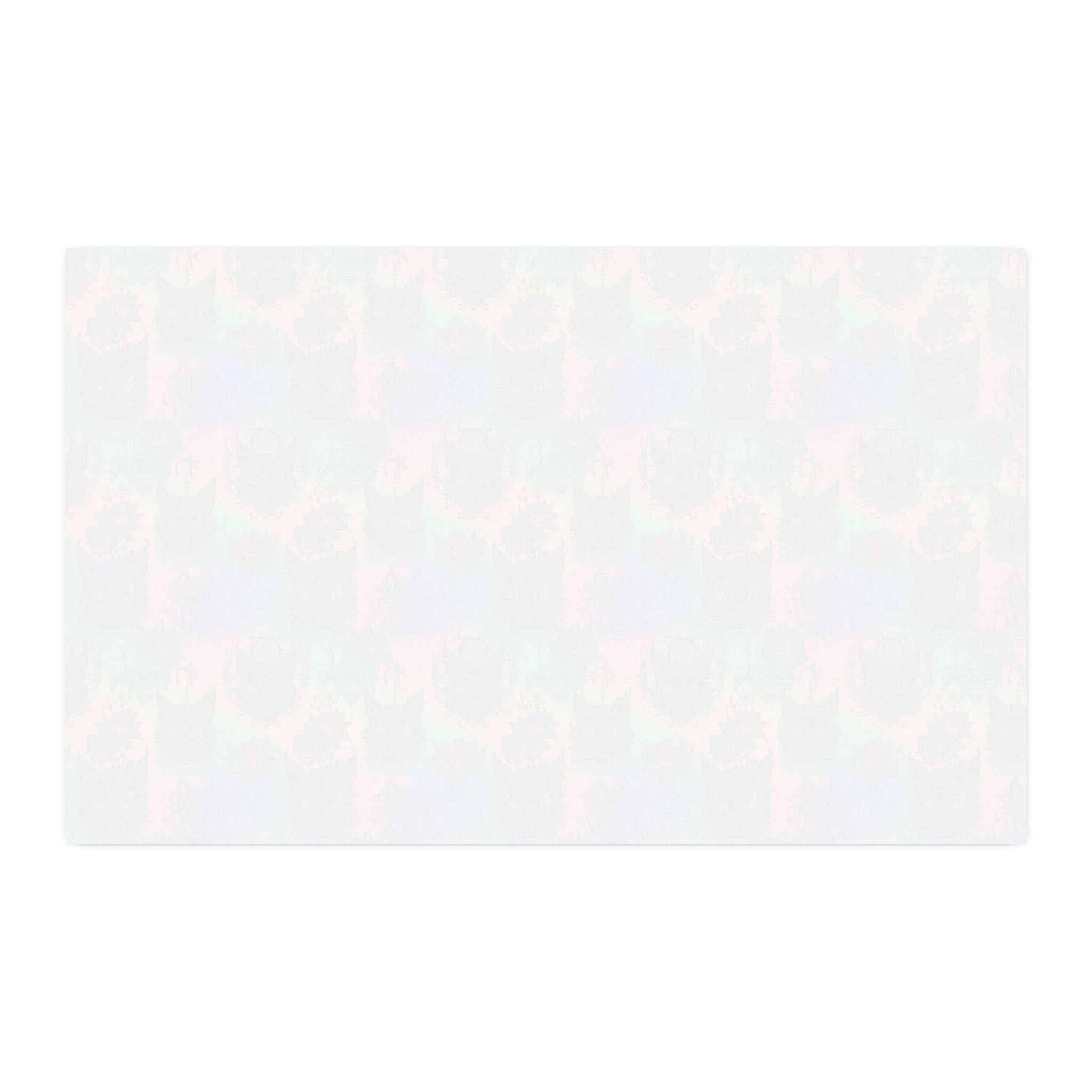 Faux Linen Fabric by the Yard — Neon Watercolor Black Cat Pattern