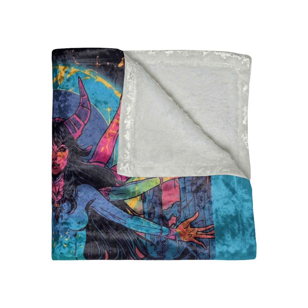 Lilith Egyptian Goddess Crushed Velvet Blanket — 6‑Armed Mythic Velvet Throw