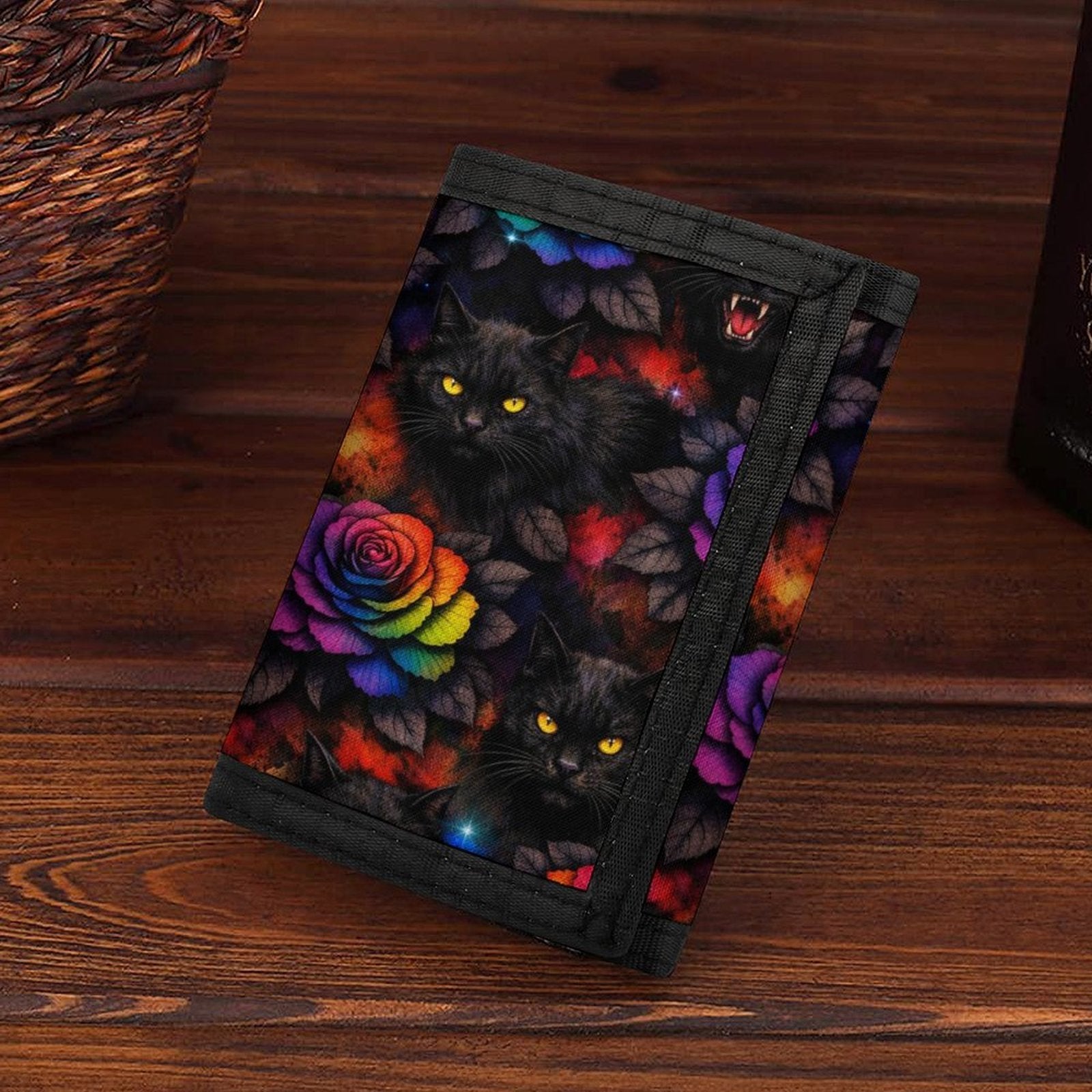 Custom Trifold Nylon Wallet Fabric Card & Coin Holder With Zipper
