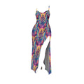 Colorful Goddess Sexy Gothic Silk Slip Dress With Thigh Slit 2