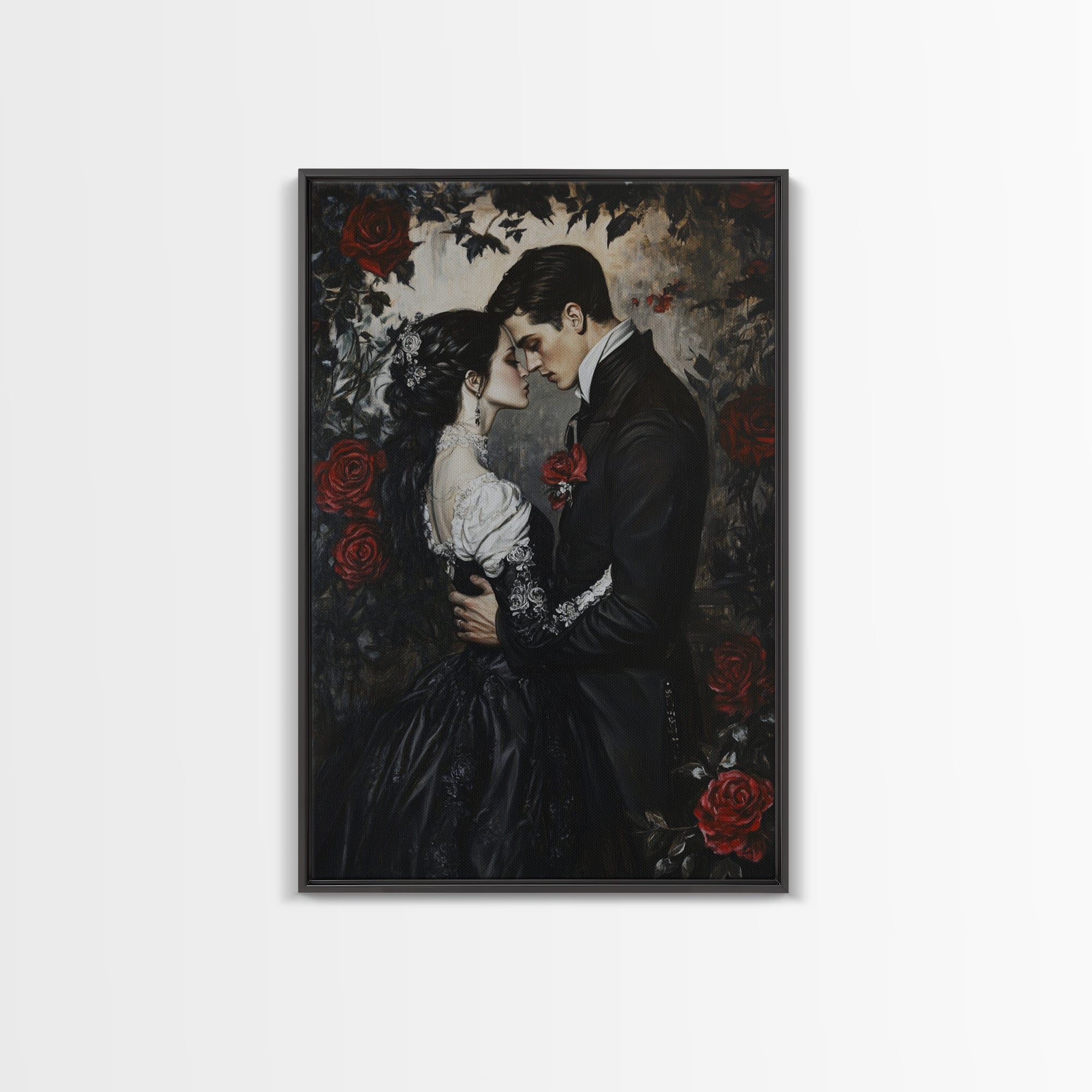 Dark Romance Gothic Painting Print | Victorian Wall Art | Halloween Decor
