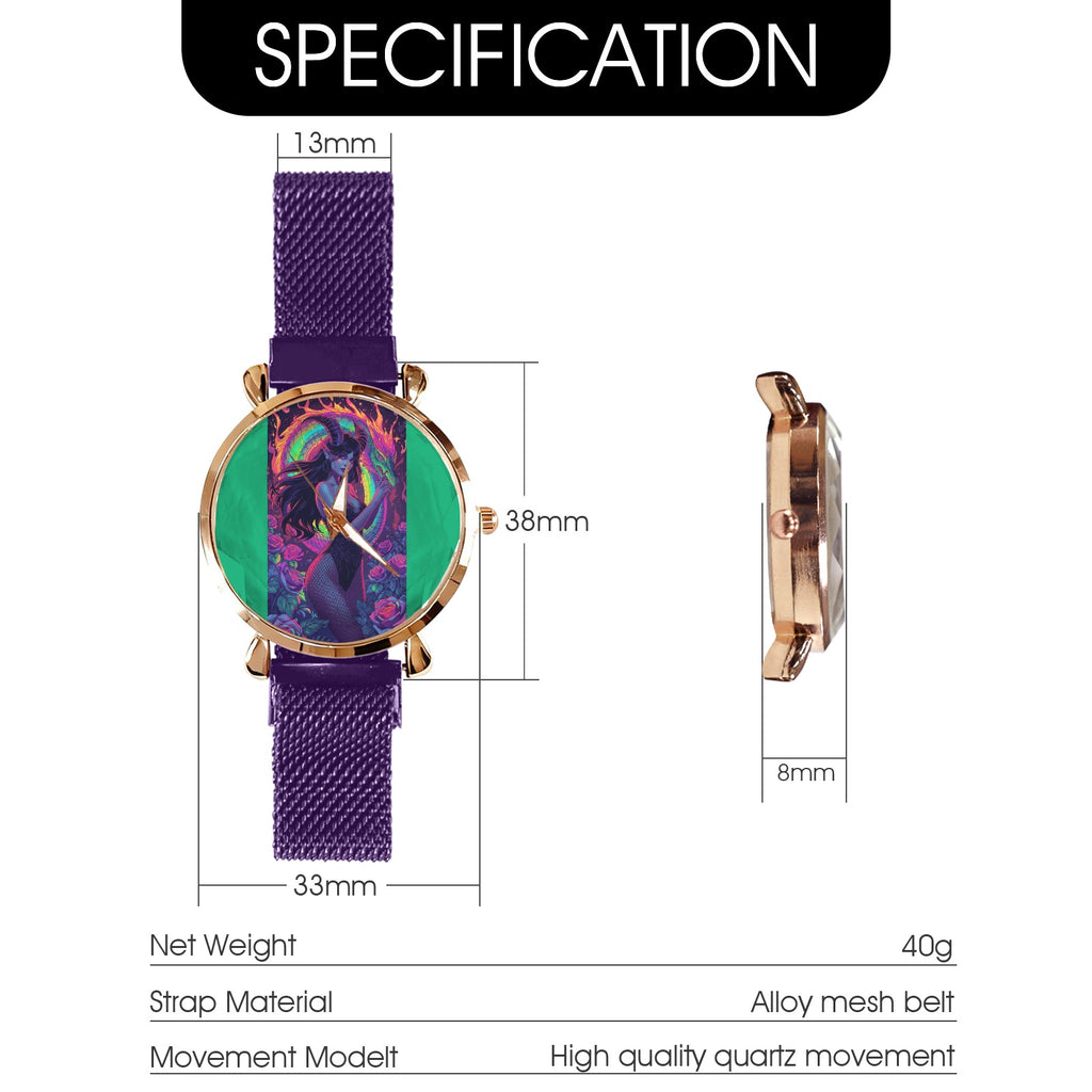 Firey Drsgon Gothic Women's Magneric Strap Watch 3