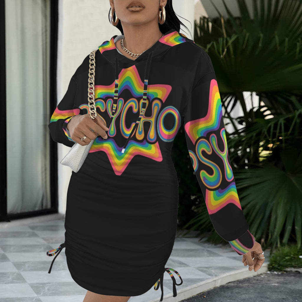 Rainbow Goddess Gothic Style Hoodie Dress