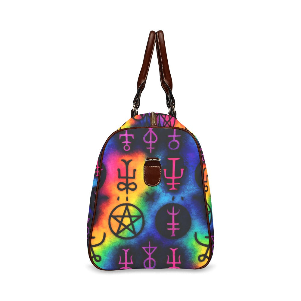 Rainbow Witch Runes and Sigil Gothic Women's Fashion Waterproof Travel Bag Large 2