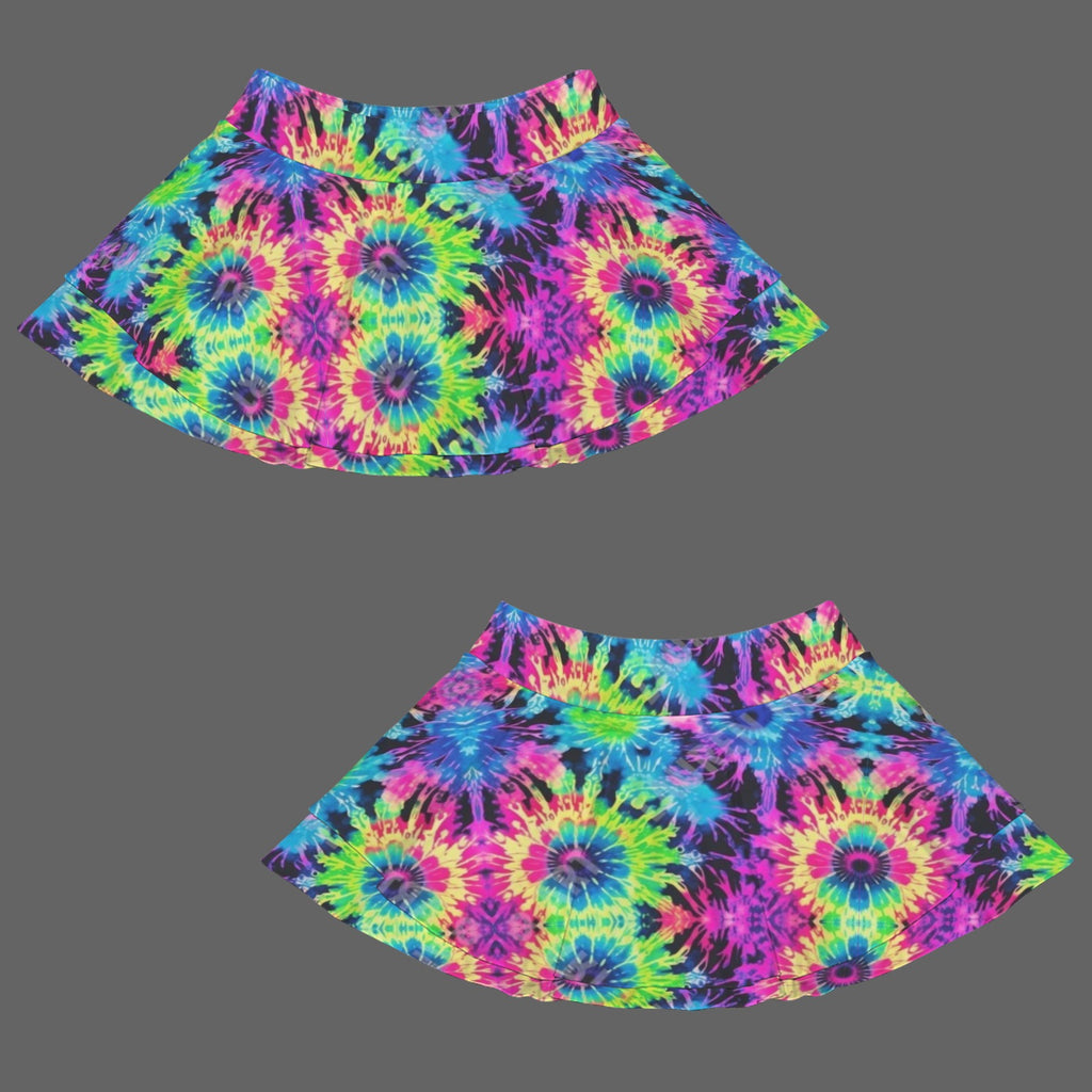 Trippy Gothic Tie-Dye Hippy Style Fashion Sports Skort 5