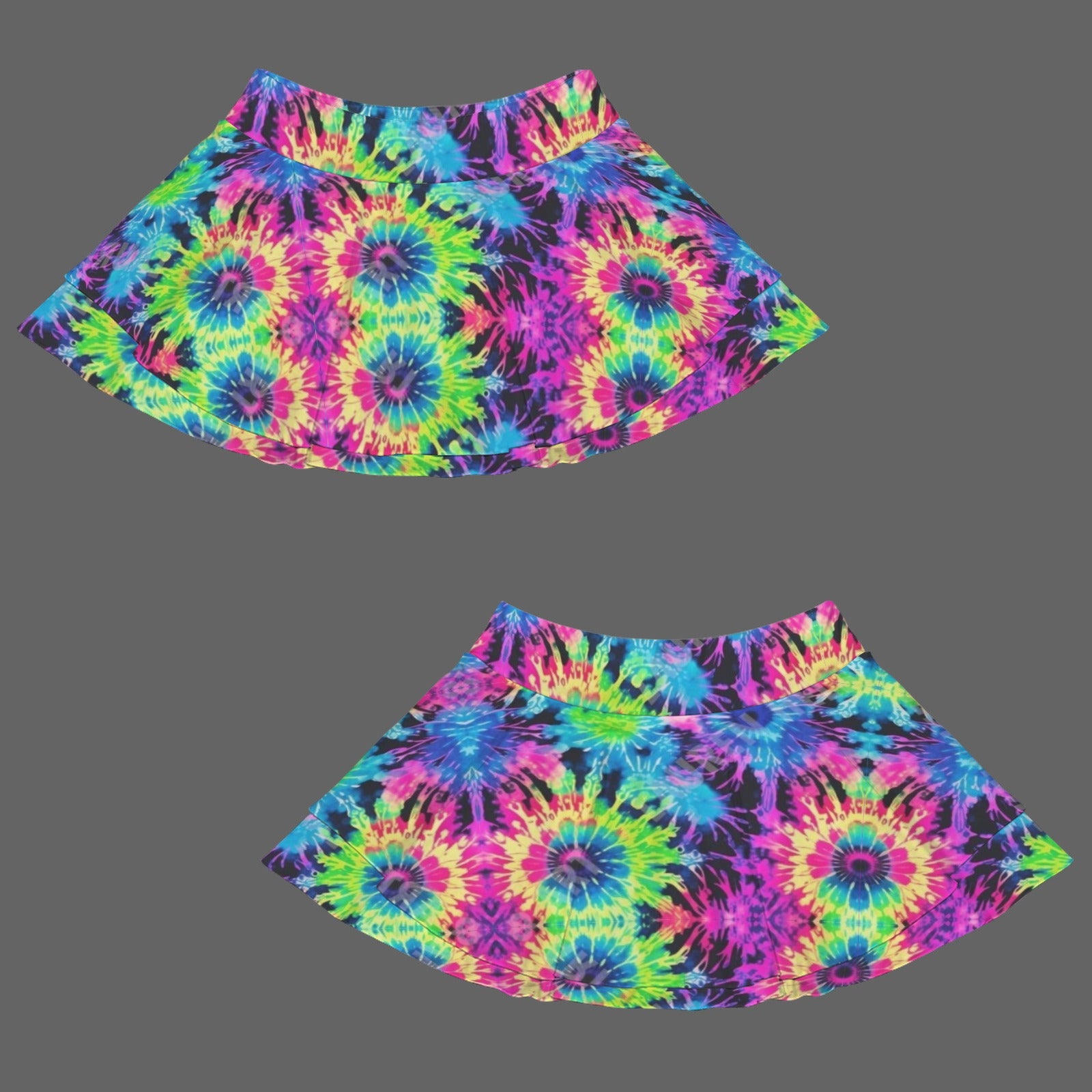 Trippy Gothic Tie-Dye Hippy Style Fashion Sports Skort 5