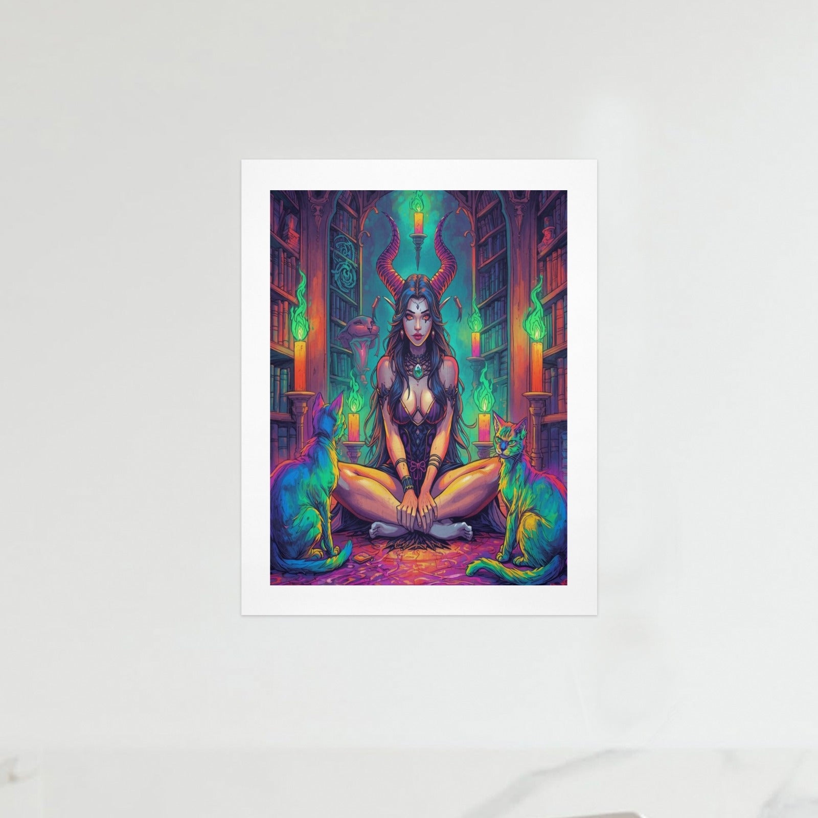 Dark Fantasy Witch Library Art Print 5