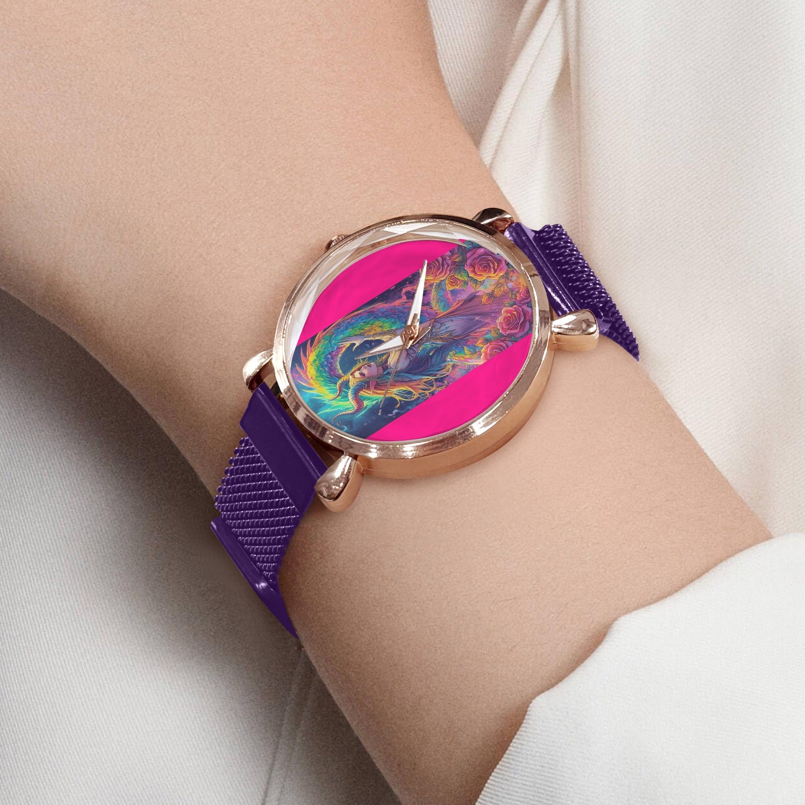 Firey Drsgon Gothic Women's Magneric Strap Watch 2