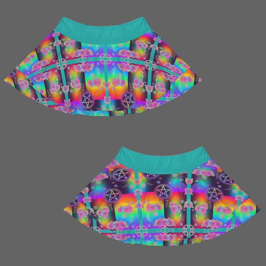 Gothic Rainbow pentagram Fashion port Skort
