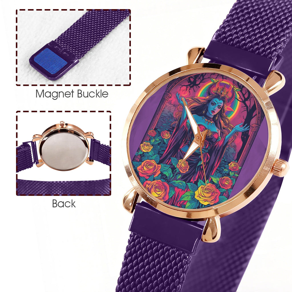 Firey Drsgon Gothic Women's Magneric Strap Watch5