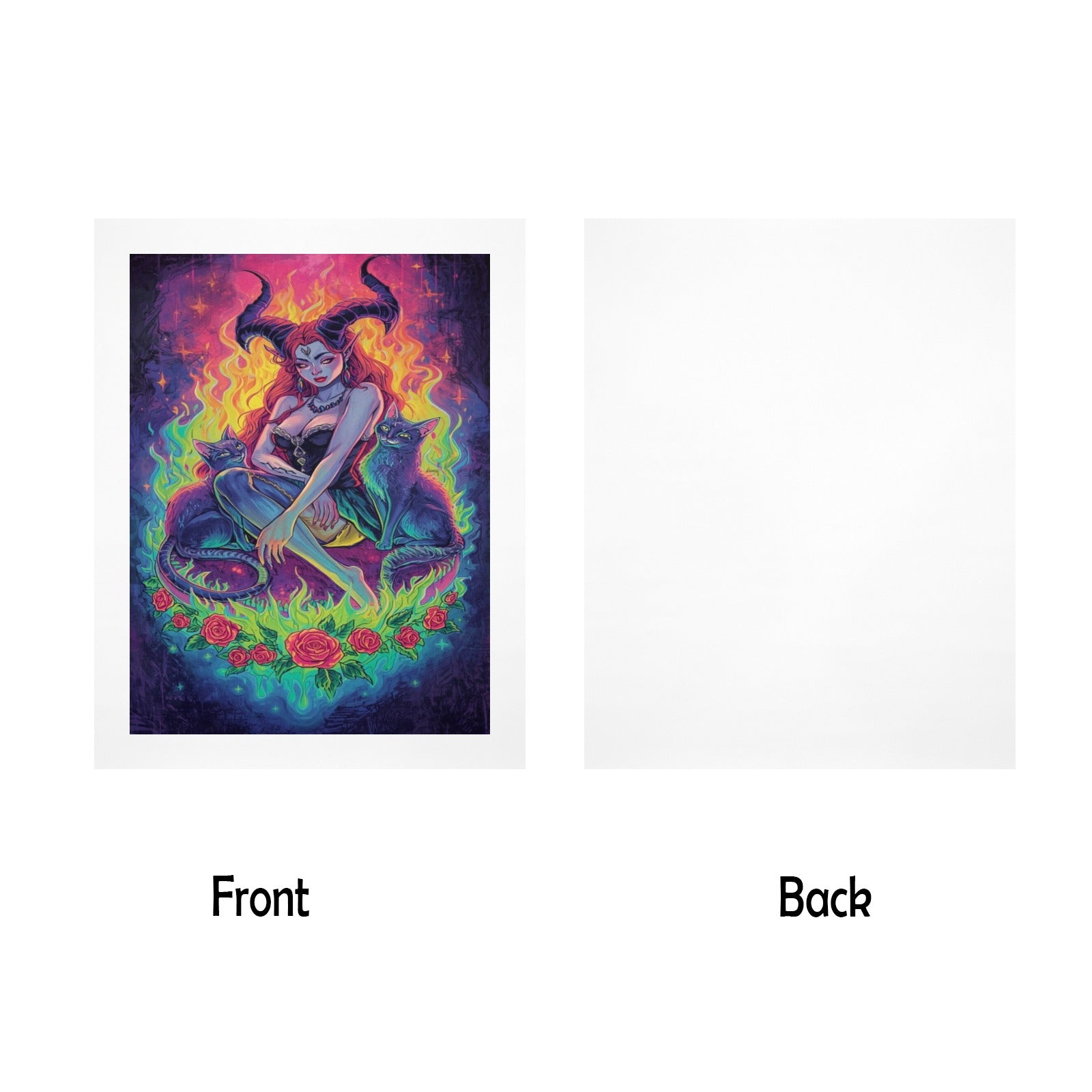 Dark Fantasy Dragon Witch Goddess Art Print Decor 3