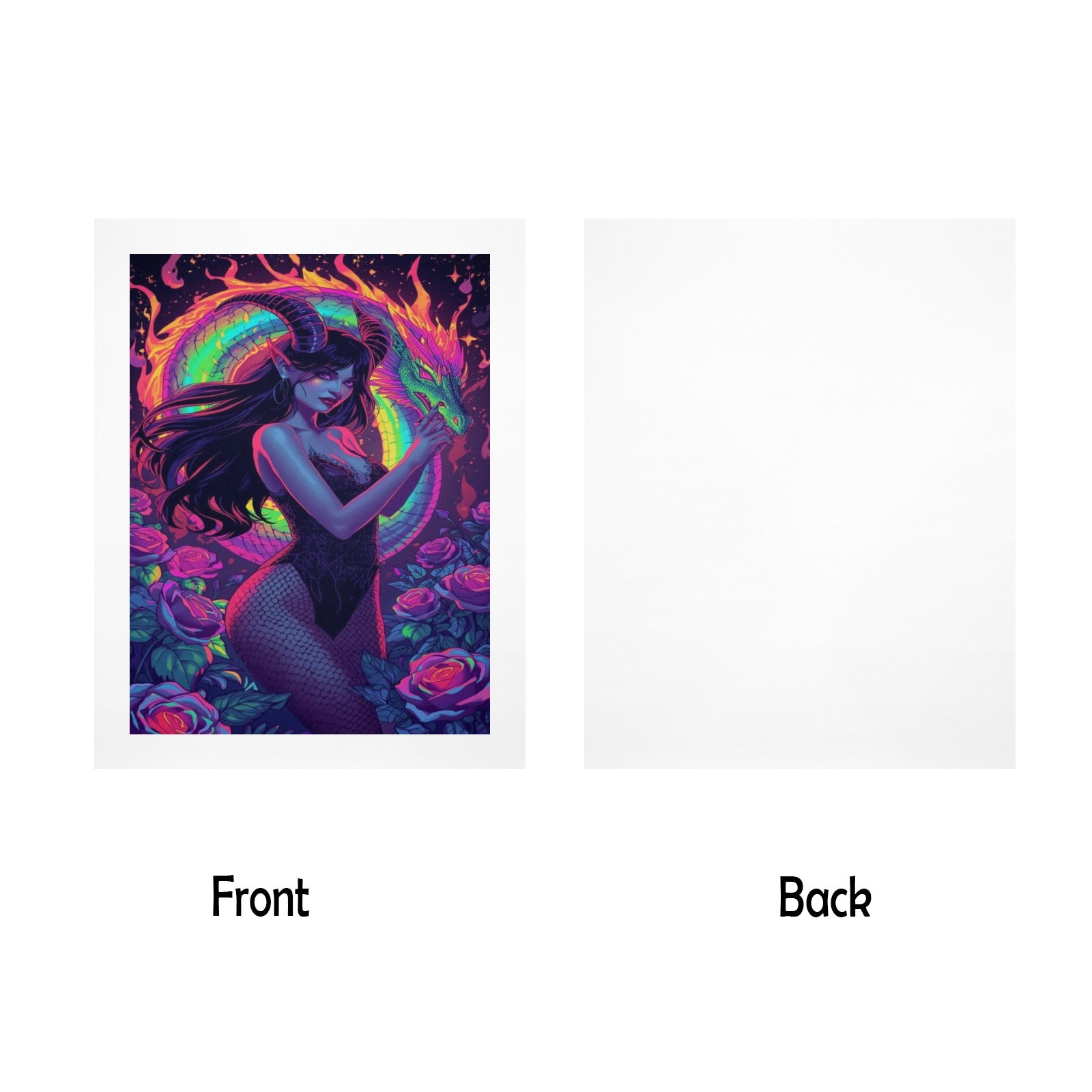 Dark Fantasy Dragon Witch Goddess Art Print Decor 4