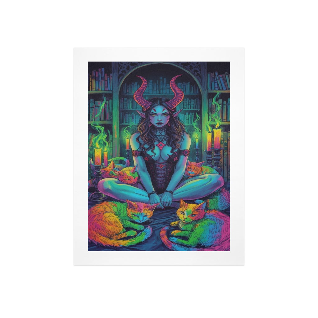 Dark Fantasy Witch Library Art Print 1