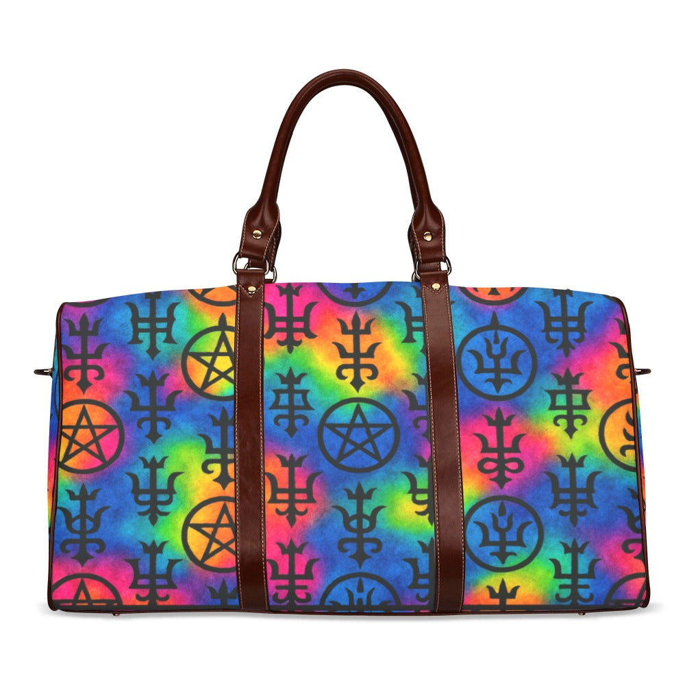 Rainbow Witches Sigil and Rune Gothic Women's Fashion Waterproof Travel Bag Large