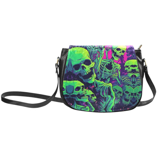 Creepy Skeleton Gothic Women's Fashion Classic Saddle Bag Purse
