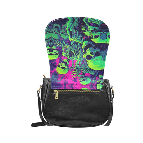 Creepy Skeleton Gothic Women's Fashion Classic Saddle Bag Purse