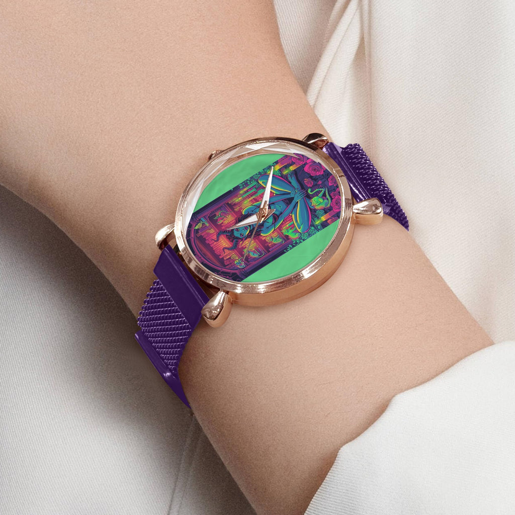 Firey Drsgon Gothic Women's Magneric Strap Watch 4