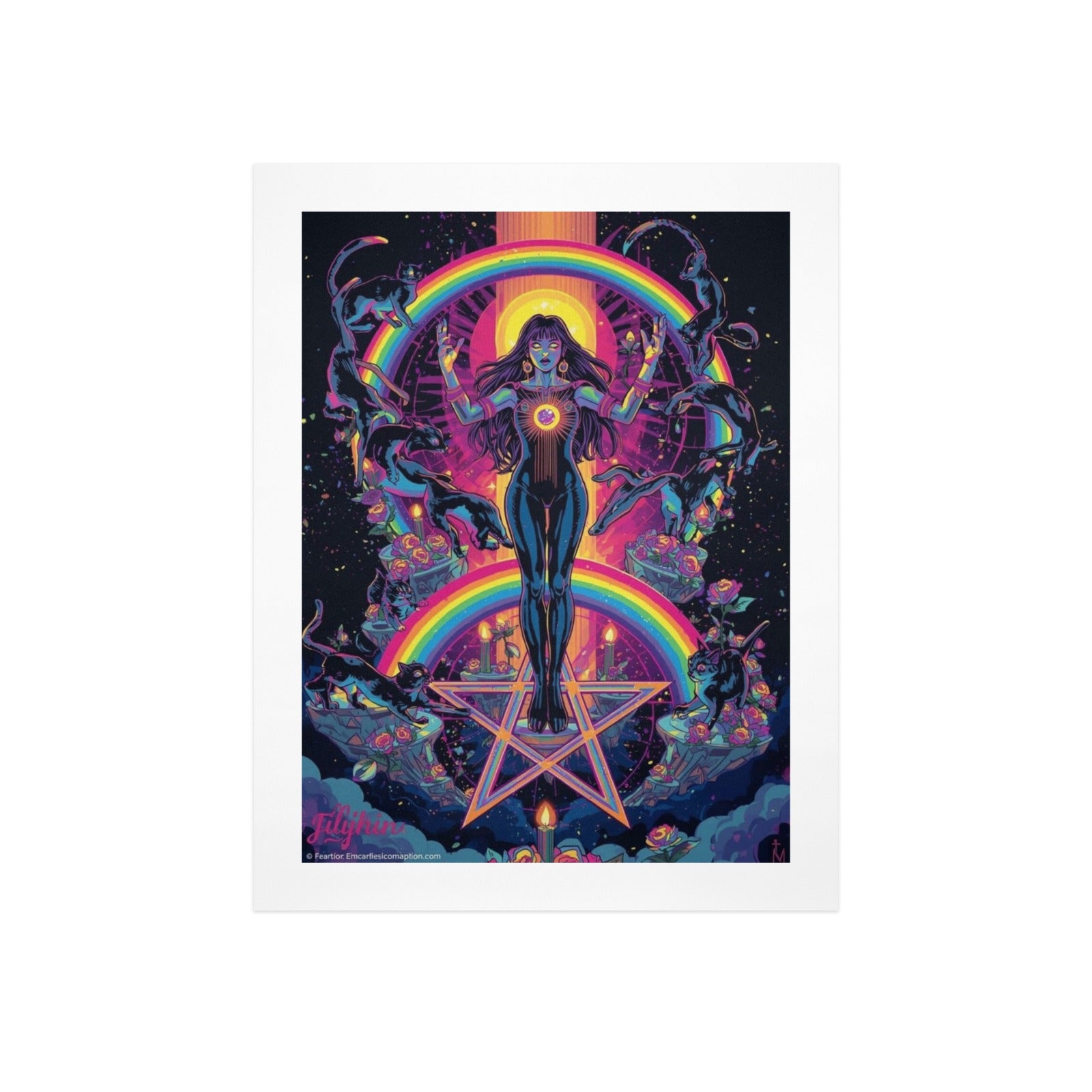 Gothic Galaxy Witch Art Print 1