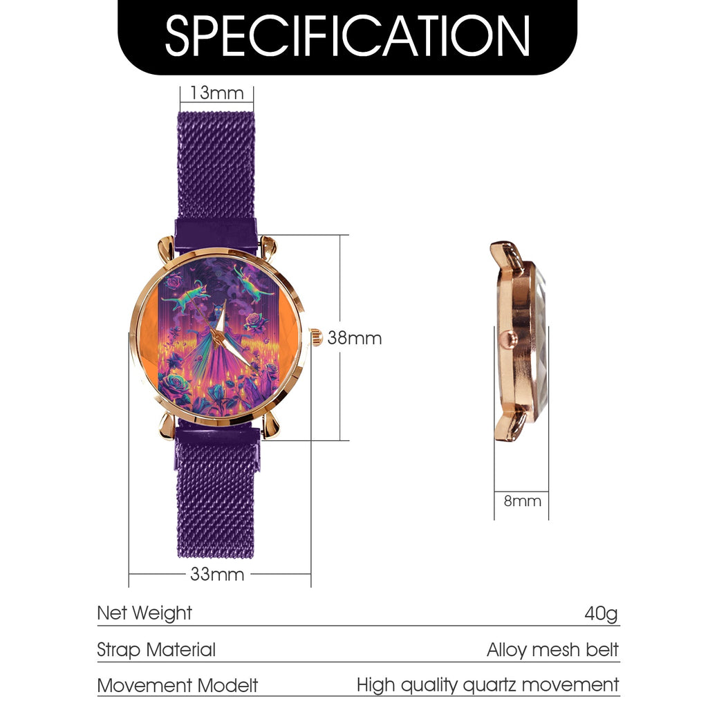 Firey Drsgon Gothic Women's Magneric Strap Watch 6