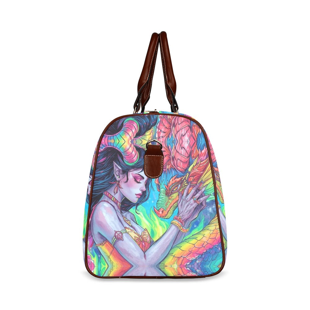 Firey Dragon Witch Gothic Women's Fashion Waterproof Travel Bag Large