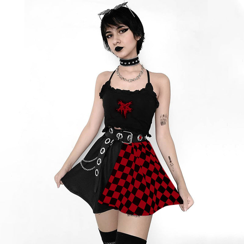 Skirt Gothic Plaid A Line Mini Skirts Harajuku Streetwear - Night Bloom Digital Empire Studios