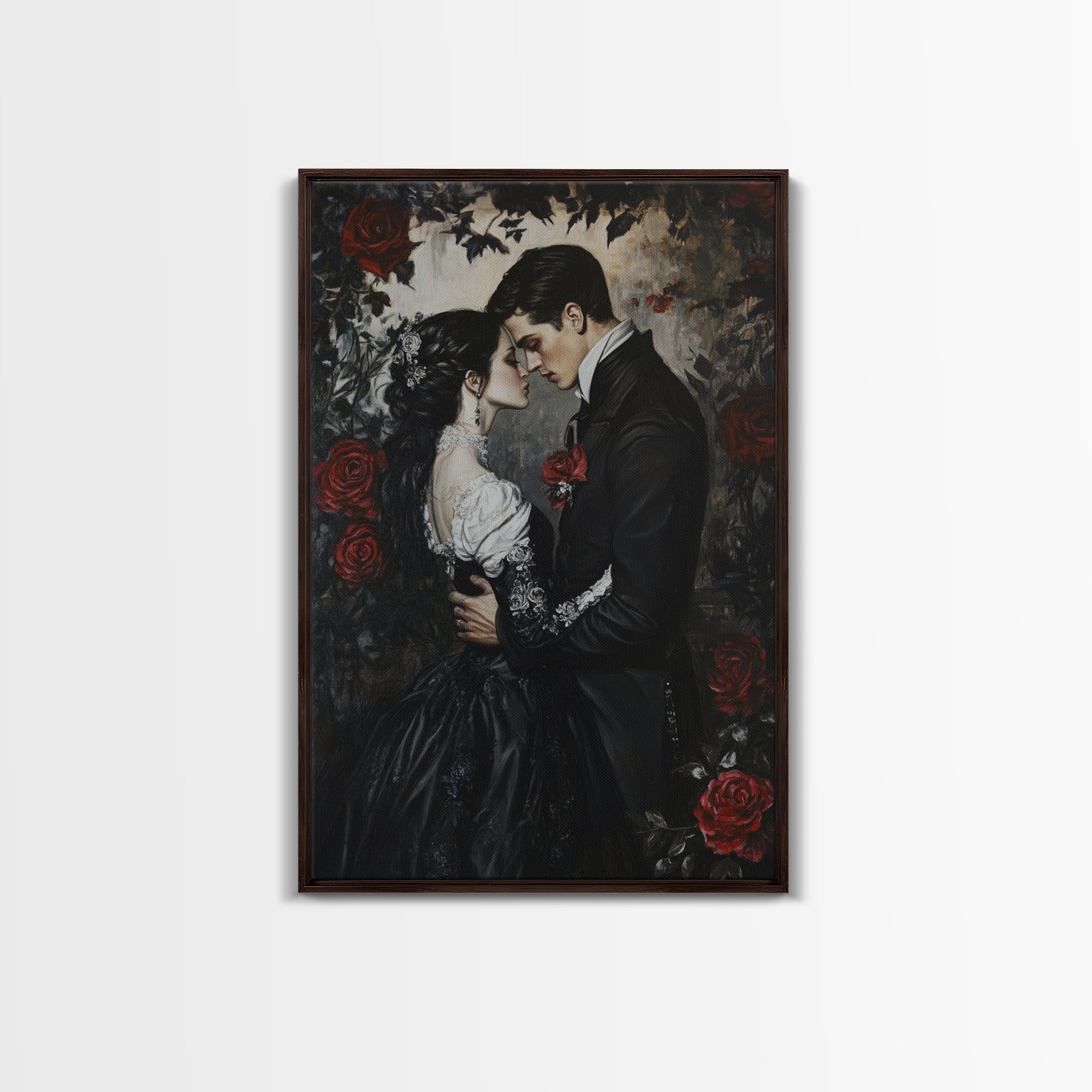 Dark Romance Gothic Painting Print | Victorian Wall Art | Halloween Decor