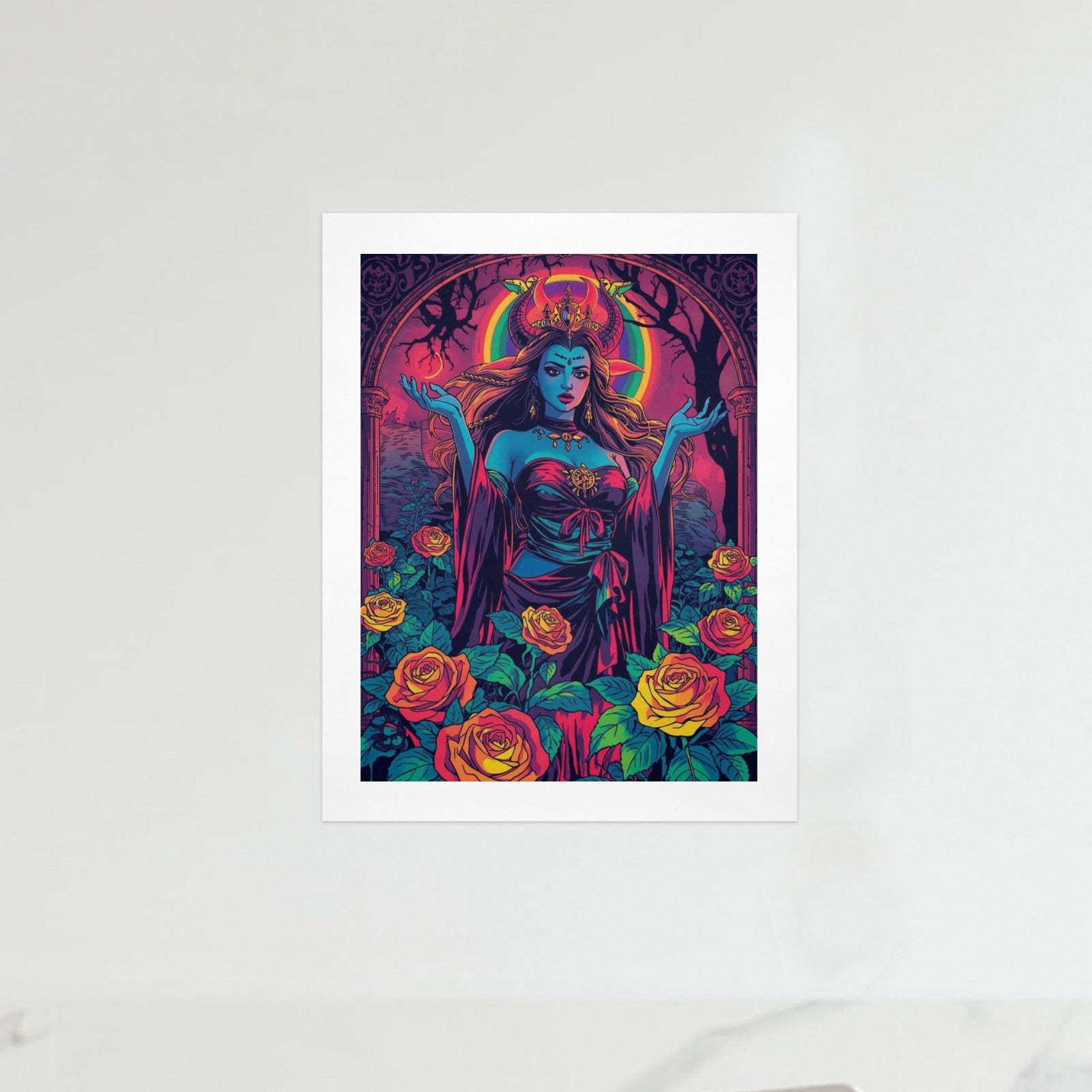 Dark Fantasy Dragon Witch Goddess Art Print Decor 5