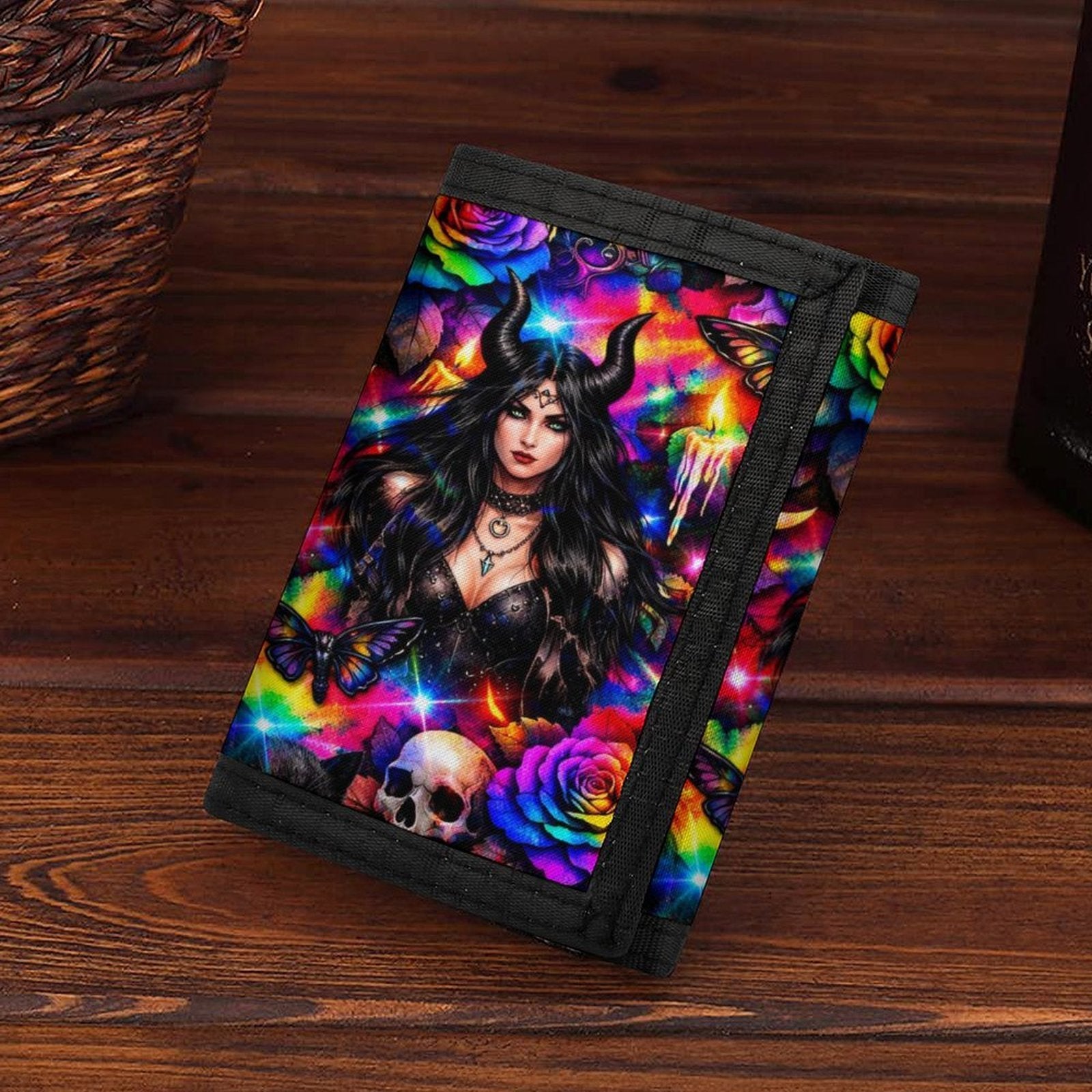 Custom Trifold Nylon Wallet Fabric Card & Coin Holder With Zipper