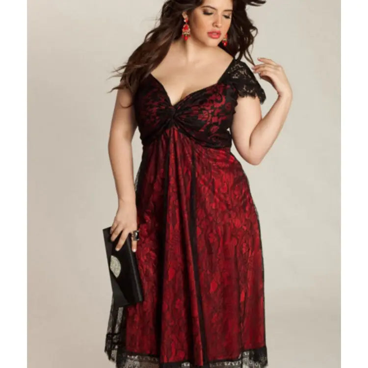 Plus Size Gothic Lace Dress for Women - Night Bloom Digital Empire Studios