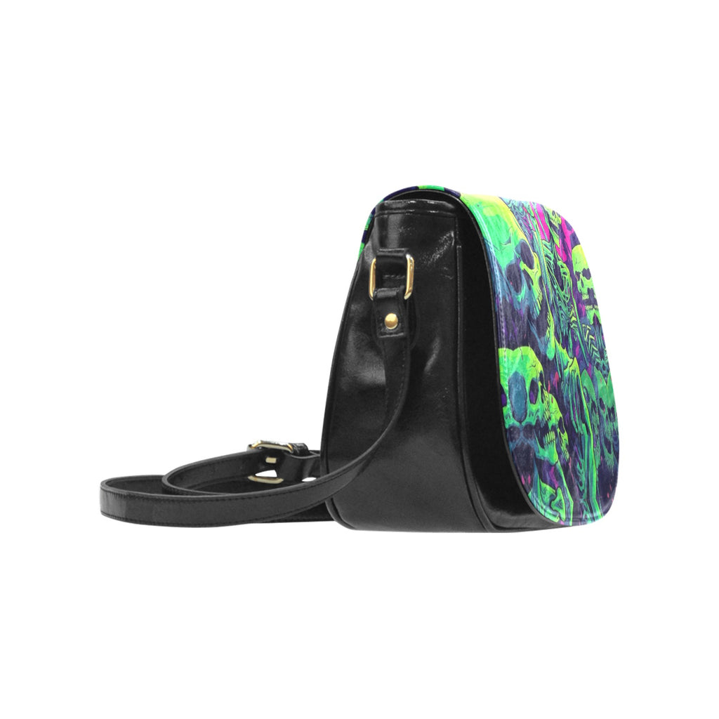 Creepy Skeleton Gothic Women's Fashion Classic Saddle Bag Purse