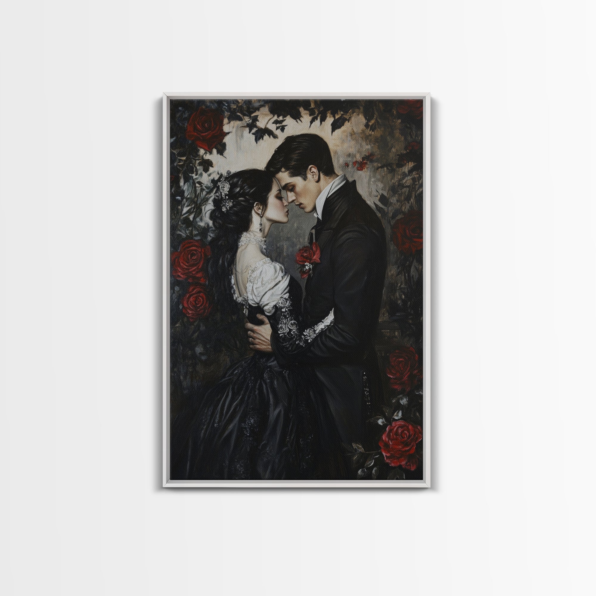 Dark Romance Gothic Painting Print | Victorian Wall Art | Halloween Decor