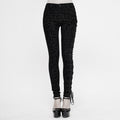 Gothic Womens Leggings With An Asymmetrical Lace-up Design - Night Bloom Digital Empire Studios